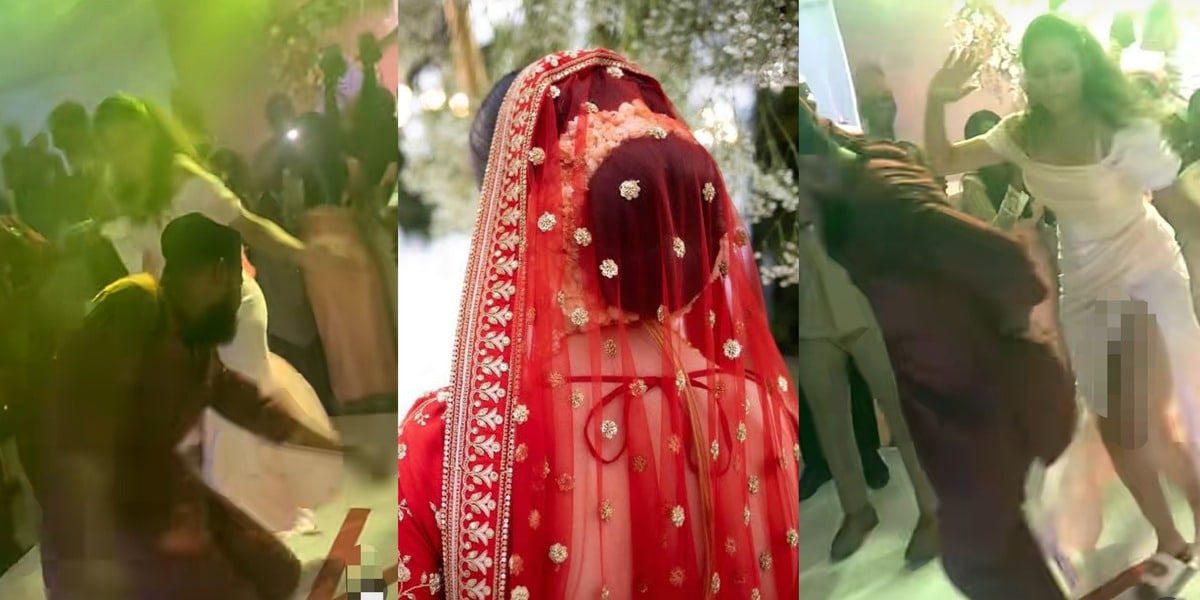 "He even add fulani style" - Heartwarming scene as Nigerian-Indian newlyweds break internet with epic dance-off