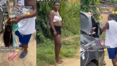 "Public embarrassment" - Nigerian man seizes lady's clothes, bag, wig after failing to show up despite collecting T-Fare