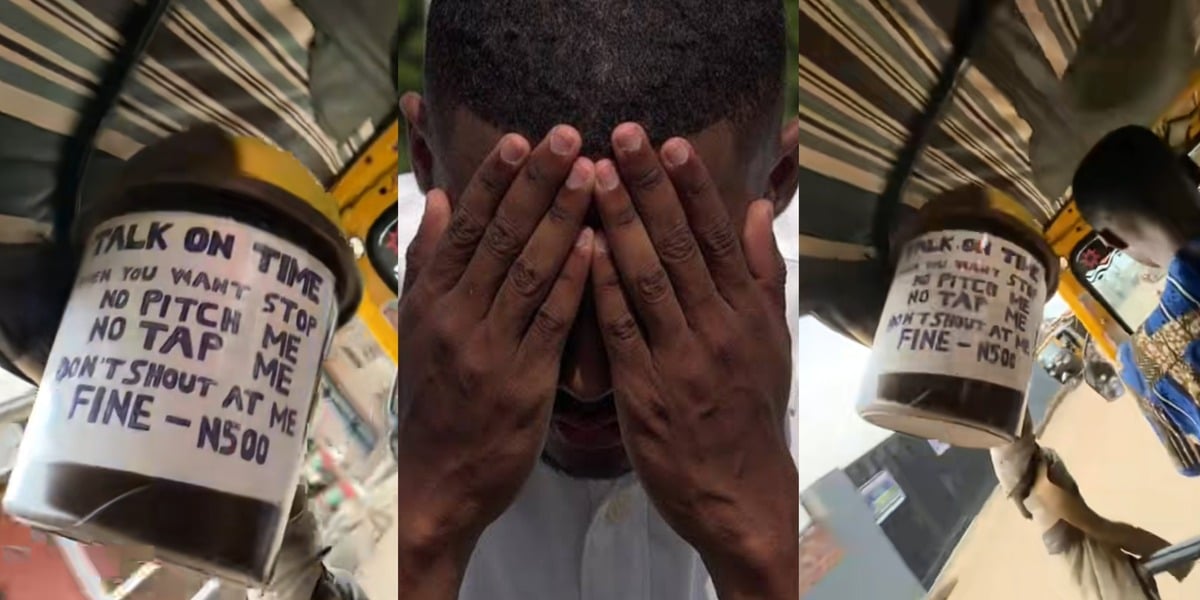 "No pinch me, no tap me" - Nigerian tricycle rider sets rules for passengers, imposes ₦500 fines for violations