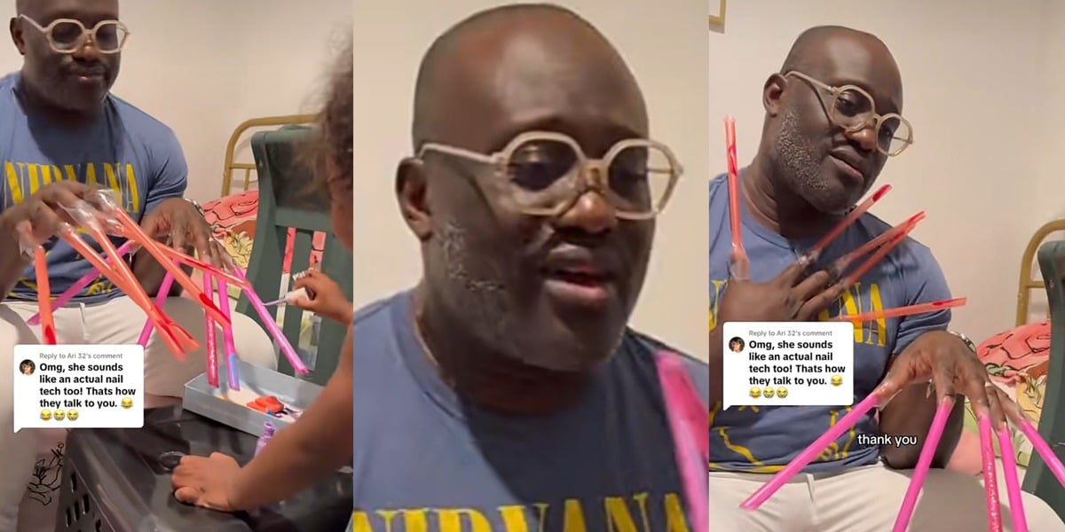 "That's 0, it's cheap" - Little girl charges her father 0 for straw-taped nail makeover, recommends Apple Pay