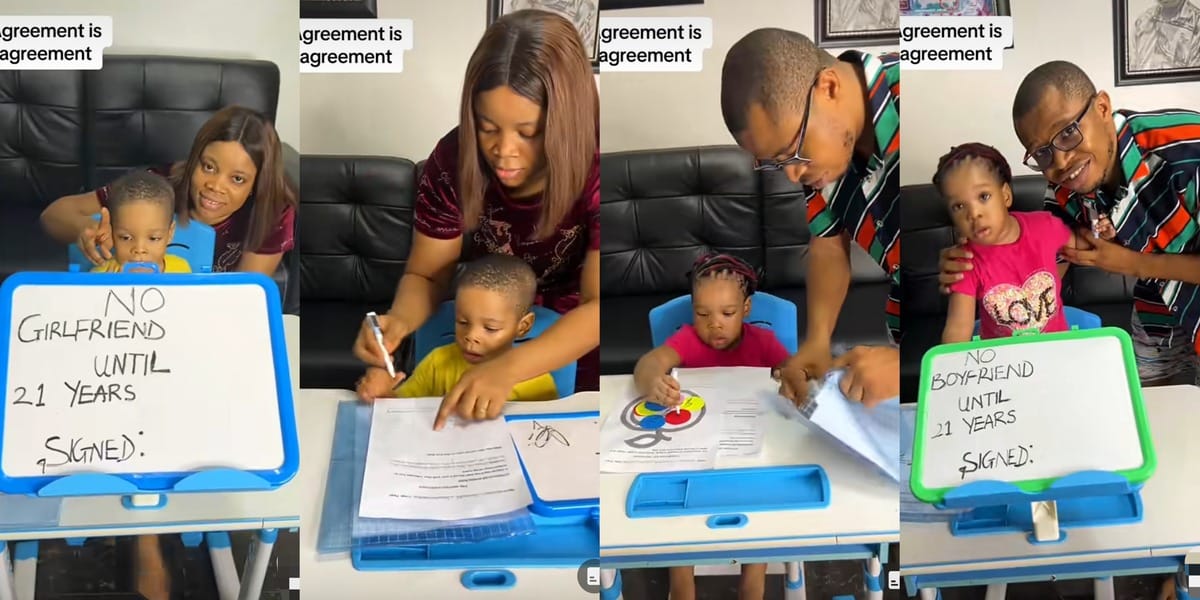 "Agreement na agreement" - Nigerian parents set dating rules, ban kids from having boyfriend, girlfriend until age 21