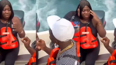 "You'll marry me or not?" - Nigerian big boy orders girlfriend off boat at sea as she rejects his marriage proposal