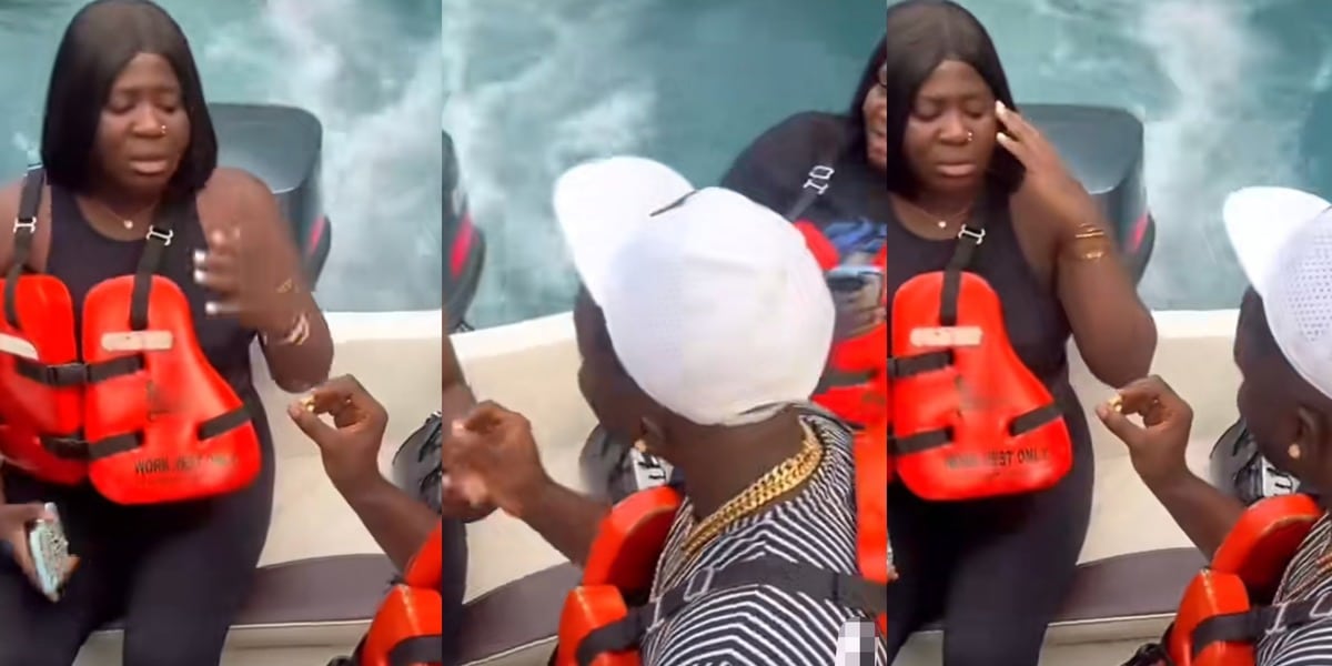 "You'll marry me or not?" - Nigerian big boy orders girlfriend off boat at sea as she rejects his marriage proposal