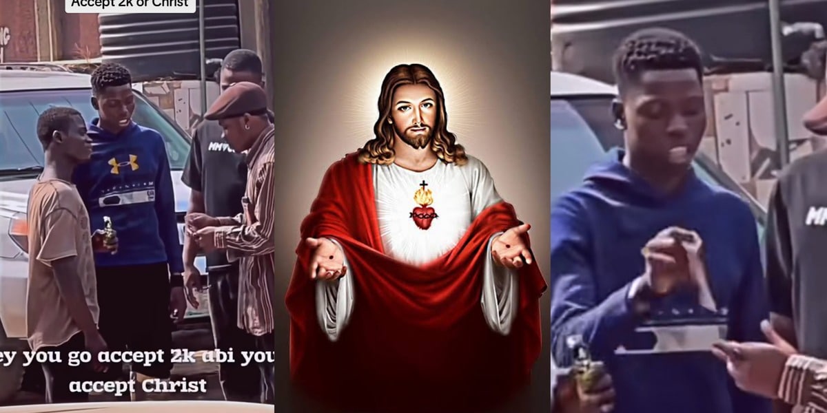 "Accept Jesus Christ or ₦2k" - Shock as Nigerian man ignores heavenly race, picks ₦2,000 over Jesus Christ