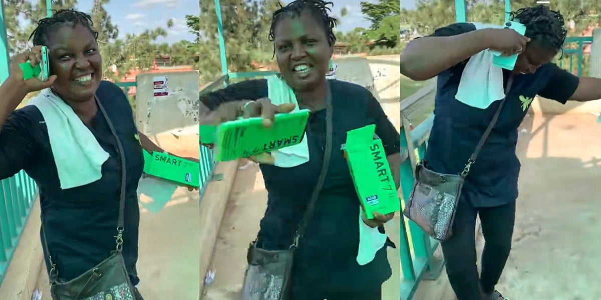 "My pikin buy me phone" - Video of Nigerian mother's reaction to daughter's new phone gift melts hearts online