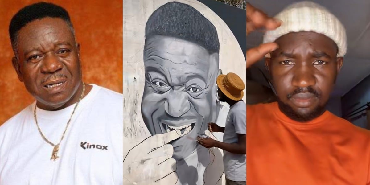 "A legend, you'll never be forgotten" - Nigerian artist pays tribute to Mr. Ibu with stunning wall portrait