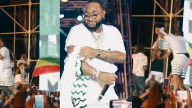 "I will not wash it until 2055" - Female fan faints as Davido gives her his shirt at his sold-out concert in Uganda