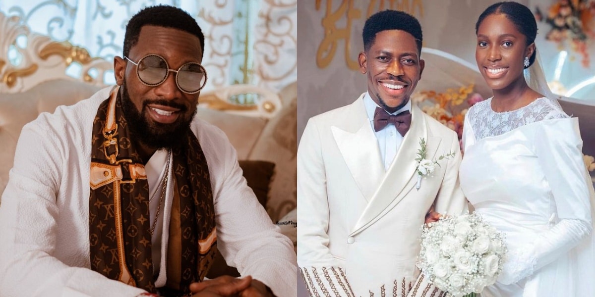Dbanj celebrates Moses Bliss and wife, Marie Wiseborn following their wedding