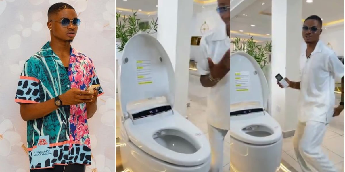 "Luxurious shit" – Ola of Lagos stirs reactions as he displays water closet worth N600k