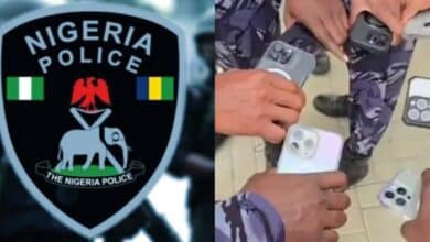 "Which work them dey do" – Reactions as a group of Nigerian police officers flaunt their iPhones