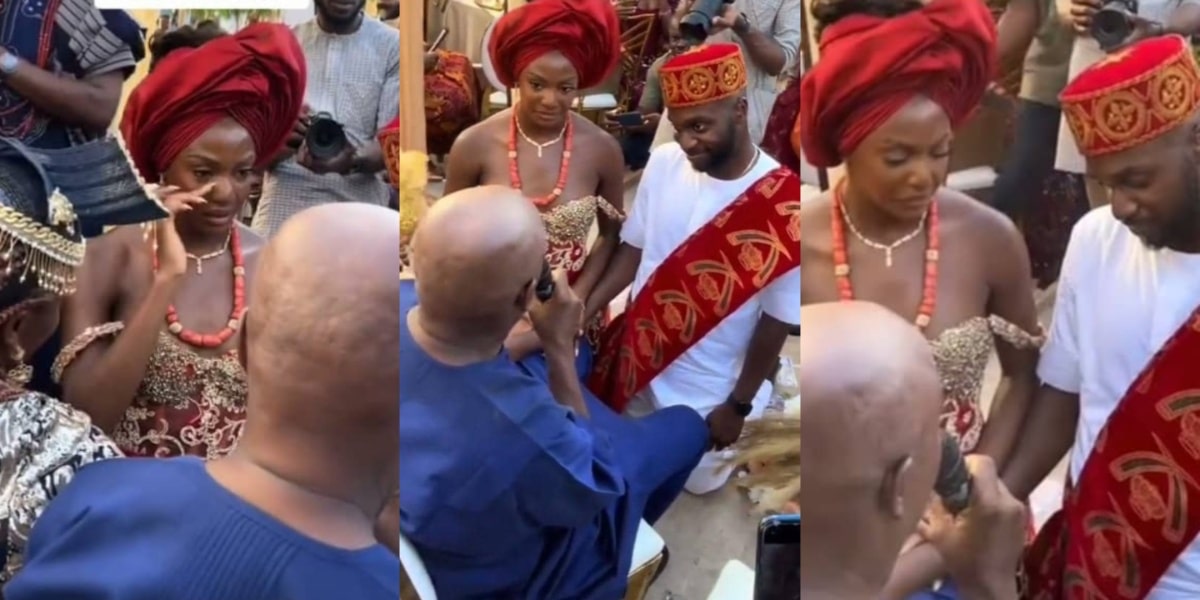Emotional moment father breaks down in tears while blessing his daughter on her wedding day