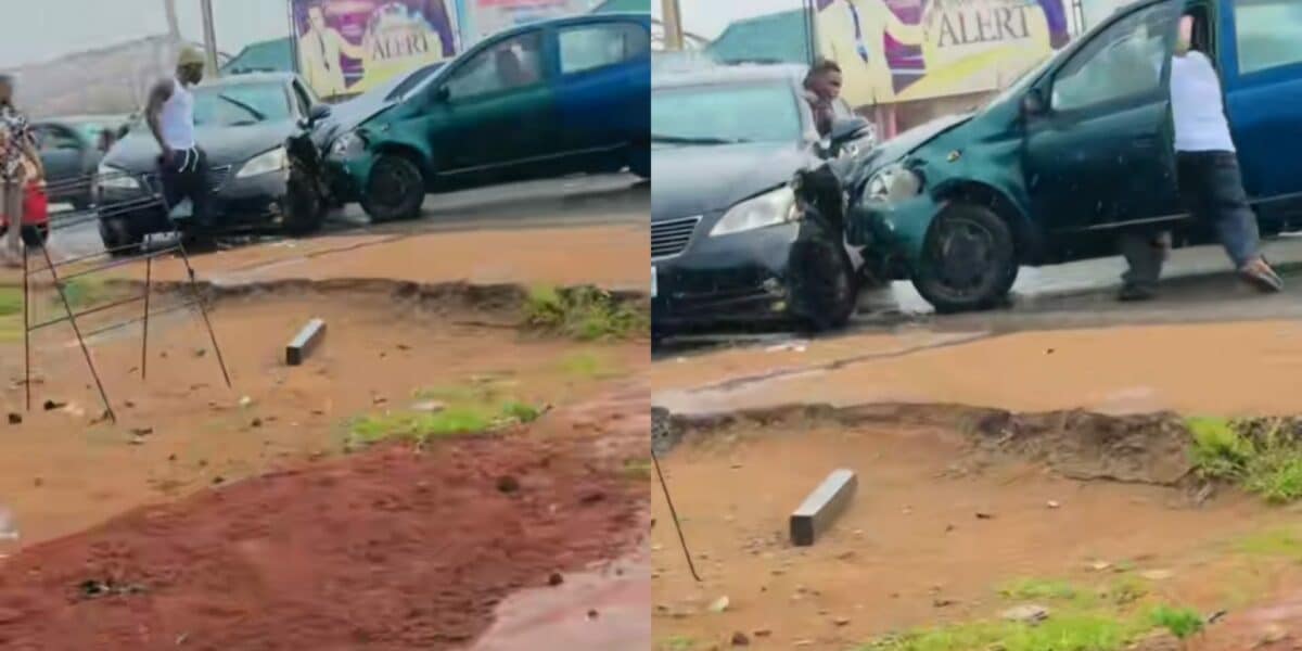 Commotion ensues as motorist collides into Lexus