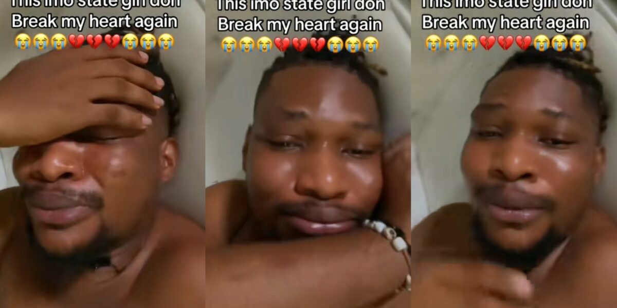 Grown man cries bitterly after getting dumped by girlfriend twice