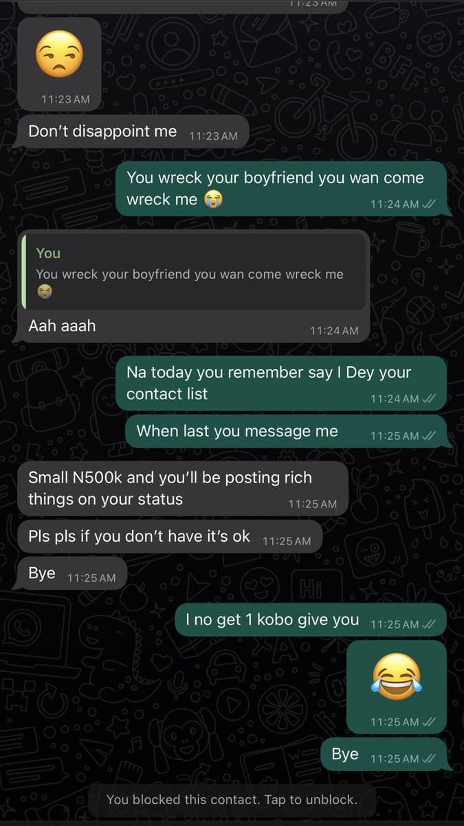 "I only have N80K" - Tech bro shocked as female friend begs him N500K for wig