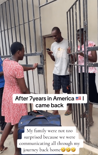 Lady who returns to Nigeria after 7 years in US stuns many with her appearance