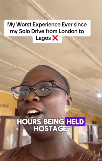 "I've been held hostage" - Nigerian lady driving from London to Lagos cries out