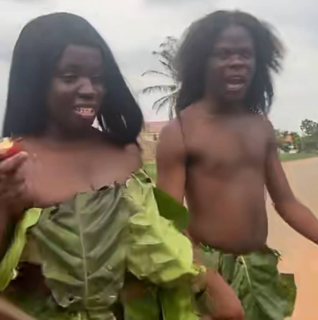 "This one nah Adanwo and Idamu" - UNIBEN final year students break internet as Adam and Eve on costume day