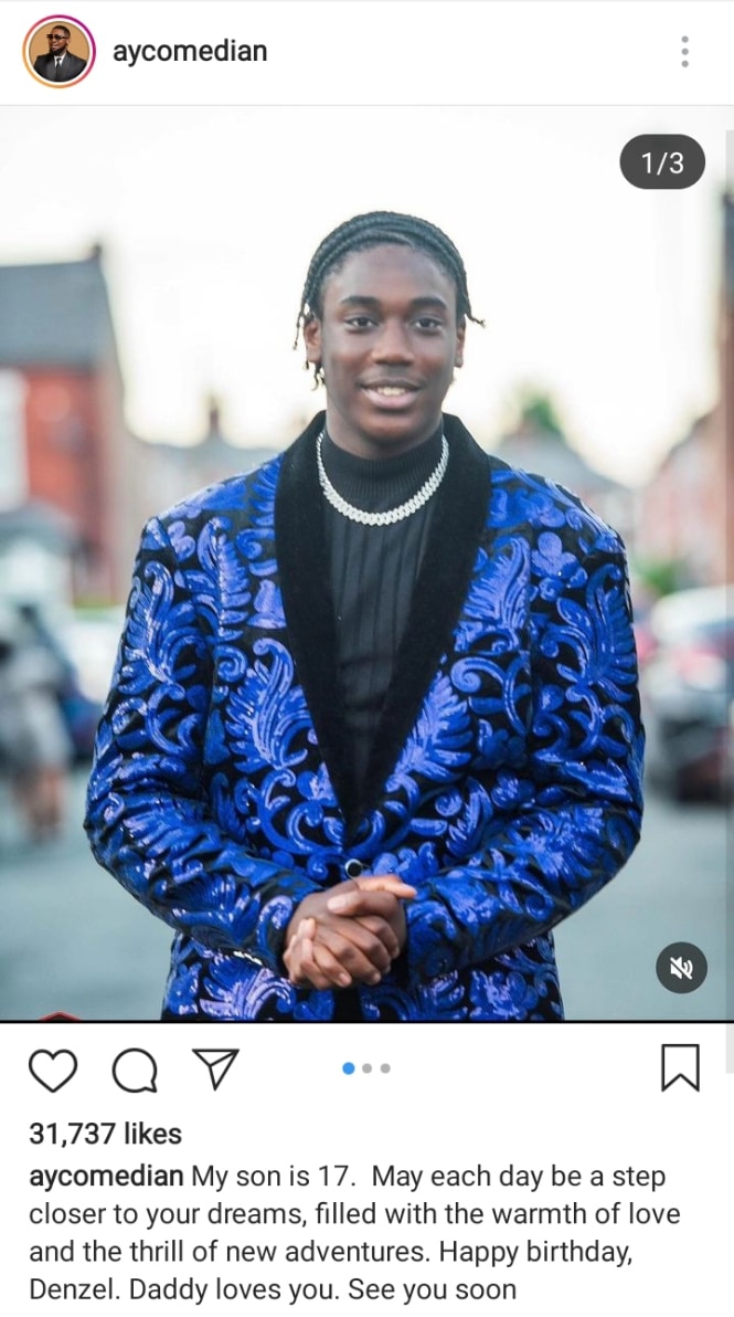 AY Makun celebrates son's 17th birthday