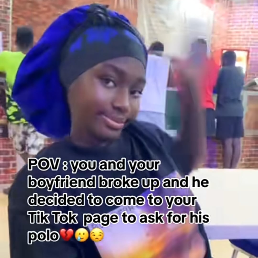 "My shirt, gimme" - Nigerian man takes to ex-girlfriend's TikTok page to ask for his polo back after they broke up