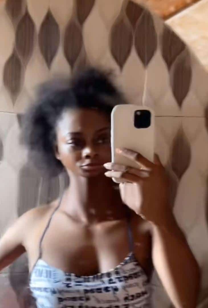 Lady disappointed as she flaunts look in newly bought N3500 mirror 