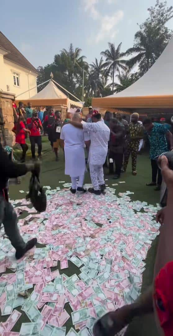 "This country no hard reach everywhere" - Outrage as businessmen spray heavily at party