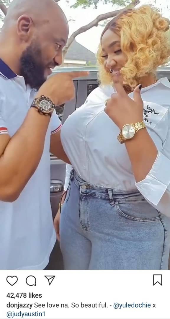 Don Jazzy reposts Yul Edochie and Judy Austin's video