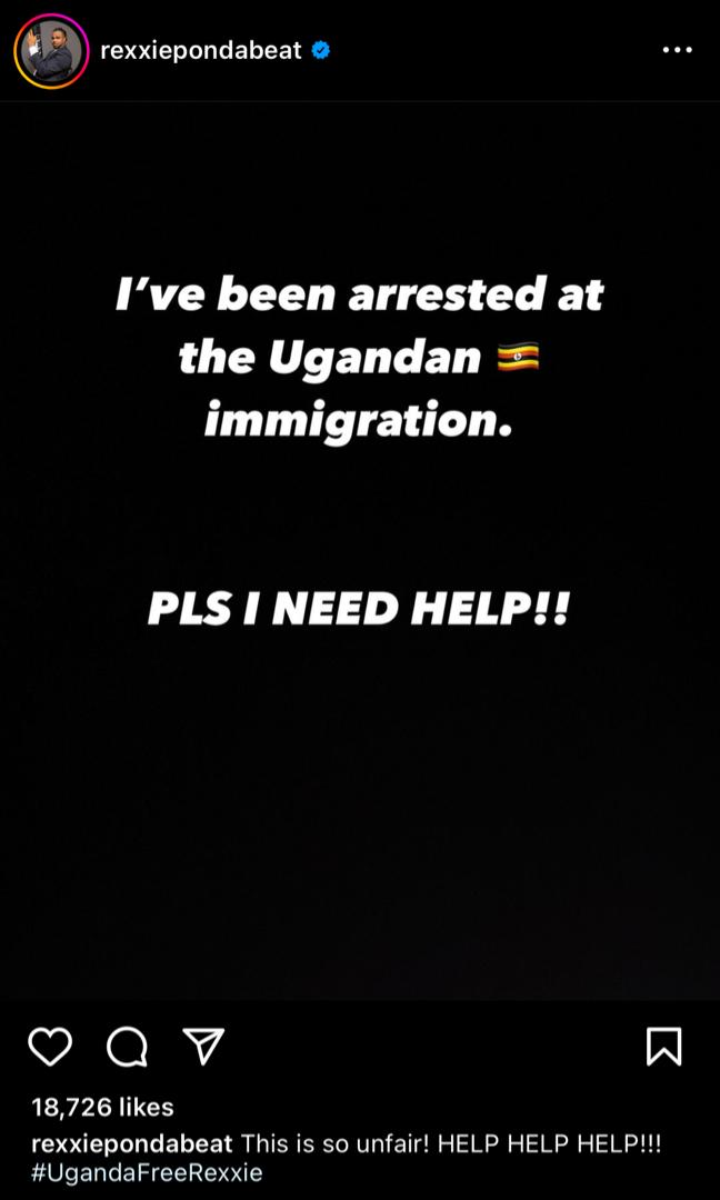 Rexxie lands in Ugandan police custody, cries out for help