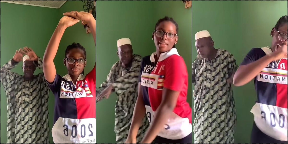 "See wetin Gen Z turn Alhaji to" - Granddaughter makes grandpa join viral dance