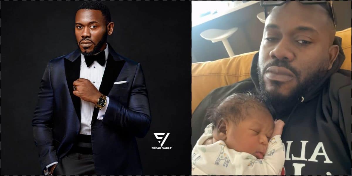 Deyemi Okanlawon begins daddy duties, reveals name of son