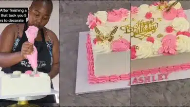 "My wife is getting annoyed" - Baker sad as client rubbishes 5-hours cake dasign