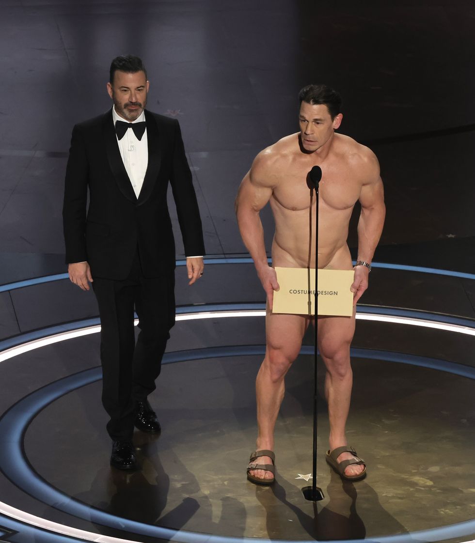 Wrestler John Cena goes naked on stage to present 'Best Costume Award' at 2024 Oscars