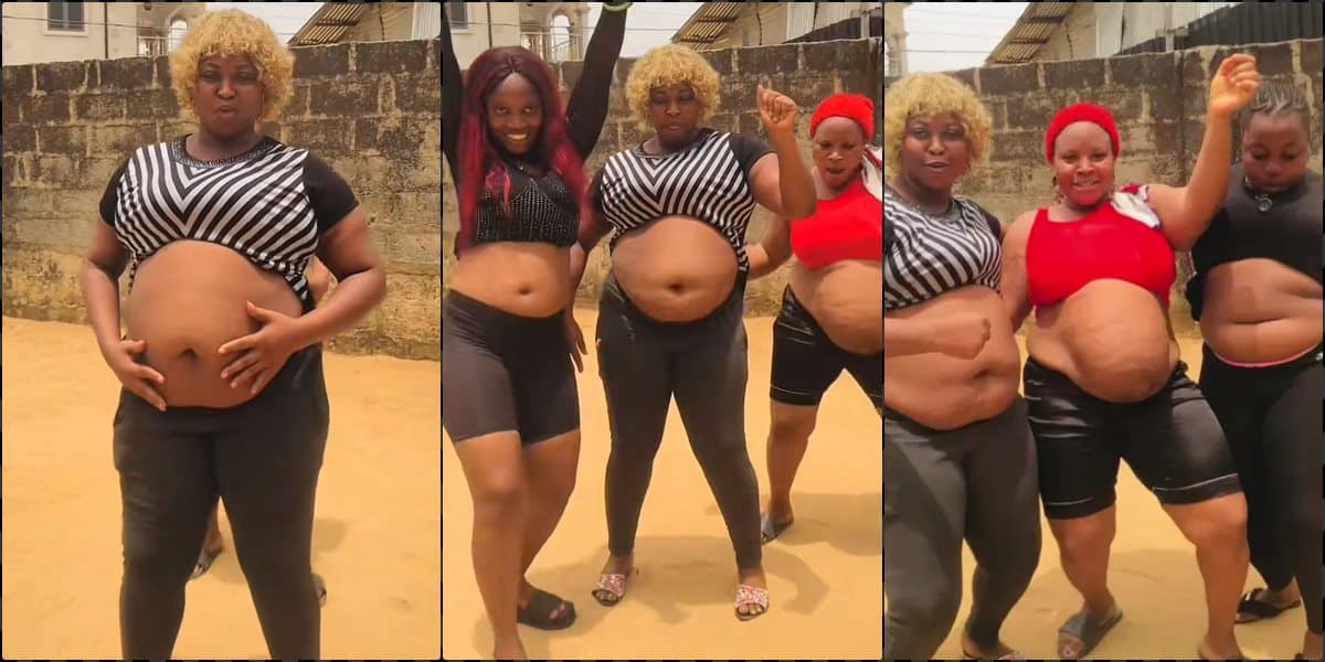 "Looking like milky doughnuts" - Drama as ladies join 'big tummy' challenge