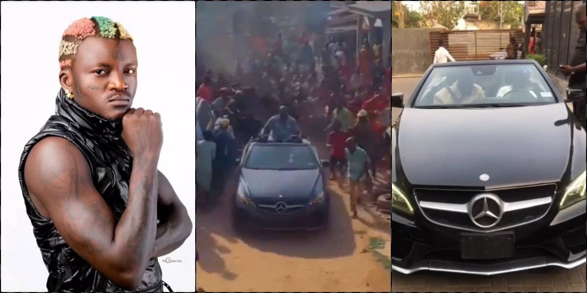 Portable makes money rain as he takes new Mercedes Benz to his hood