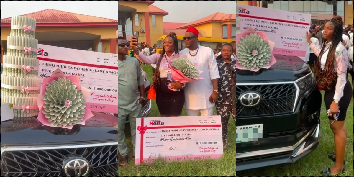 Lady gets N5M, money bouquet, other from boyfriend on sign-out day