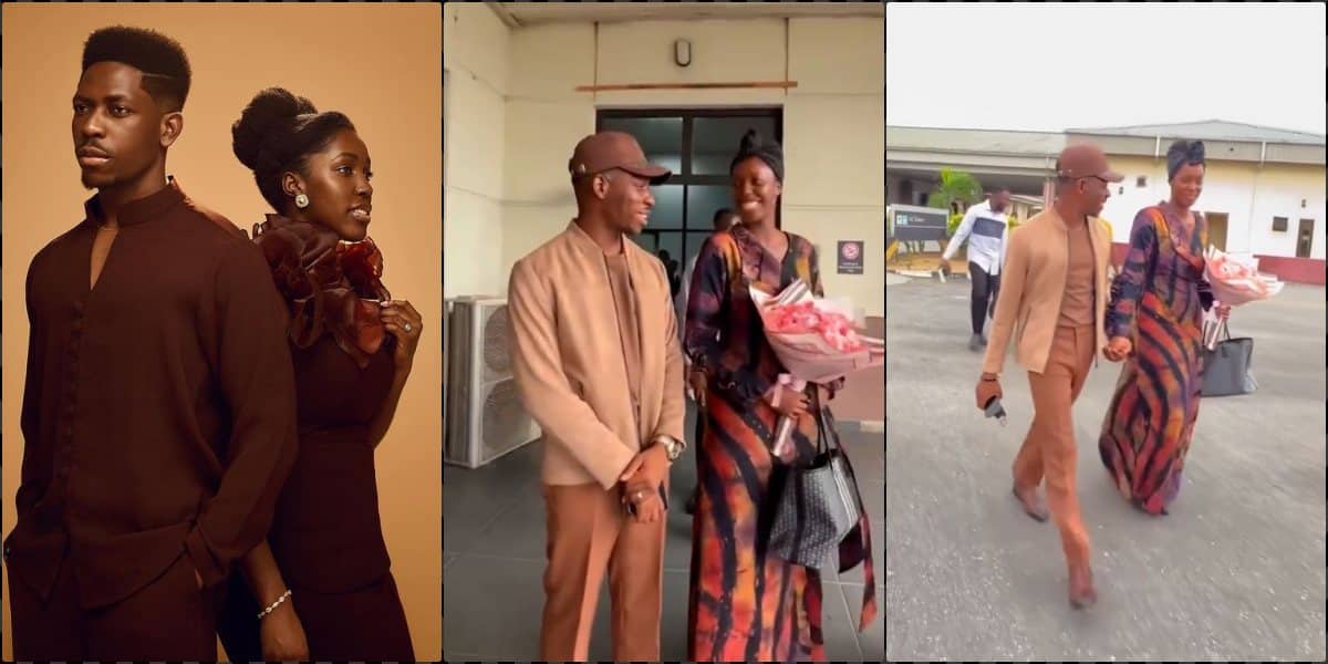 "Why she dress like an old woman?" - Speculations as Moses Bliss and wife attend worship concert