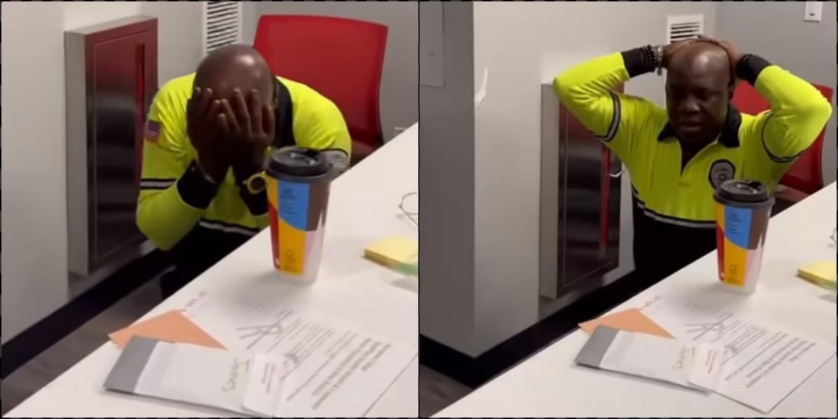 Security man who misses family in Nigeria emotional as U.S. students raise money for him