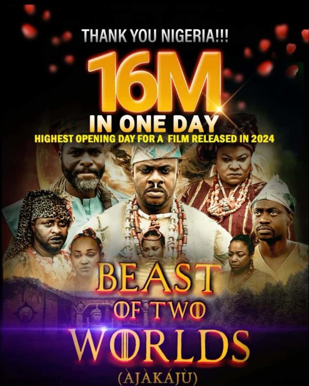 Eniola Ajao grata quando 'Beast of Two Worlds' atinge 16 milhões no primeiro dia