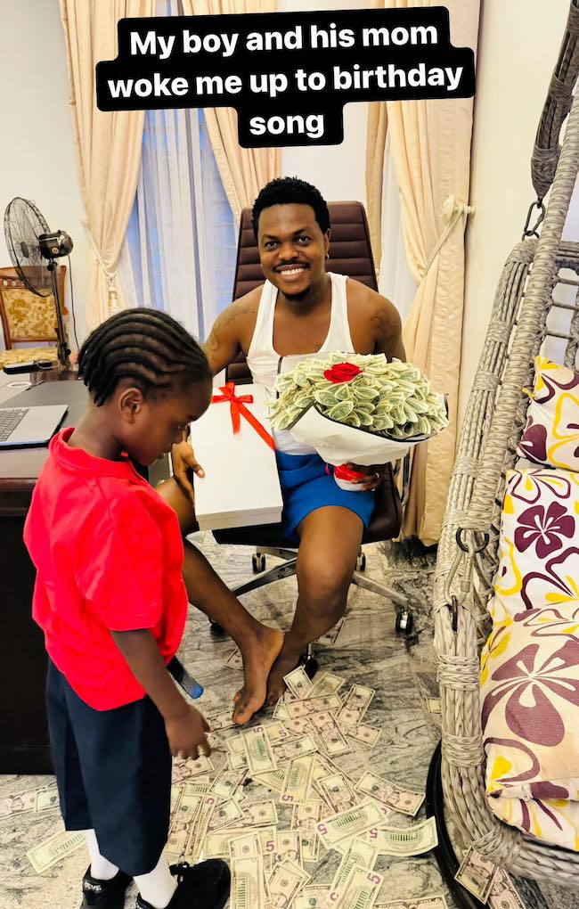 "My wife and son woke me with $2K" - Blord marks 26th birthday in style
