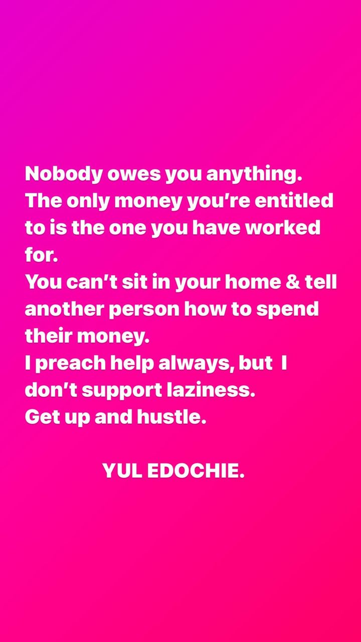 Yul Edochie preaches against entitlement 