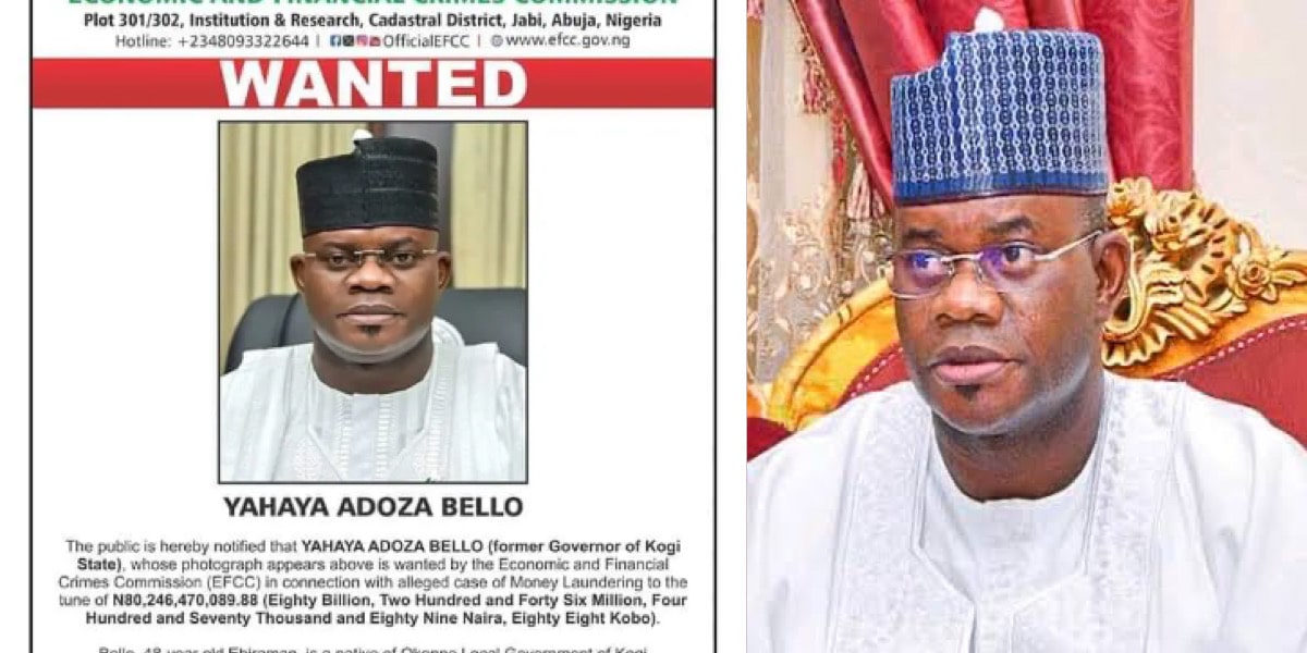 EFCC declares Kogi ex-gov, Yahaya Bello wanted over alleged money laundering