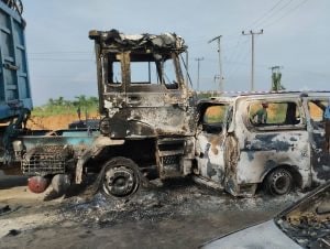 Many feared dead, cars burnt in Rivers petrol tanker explosion, Fubara visits scene