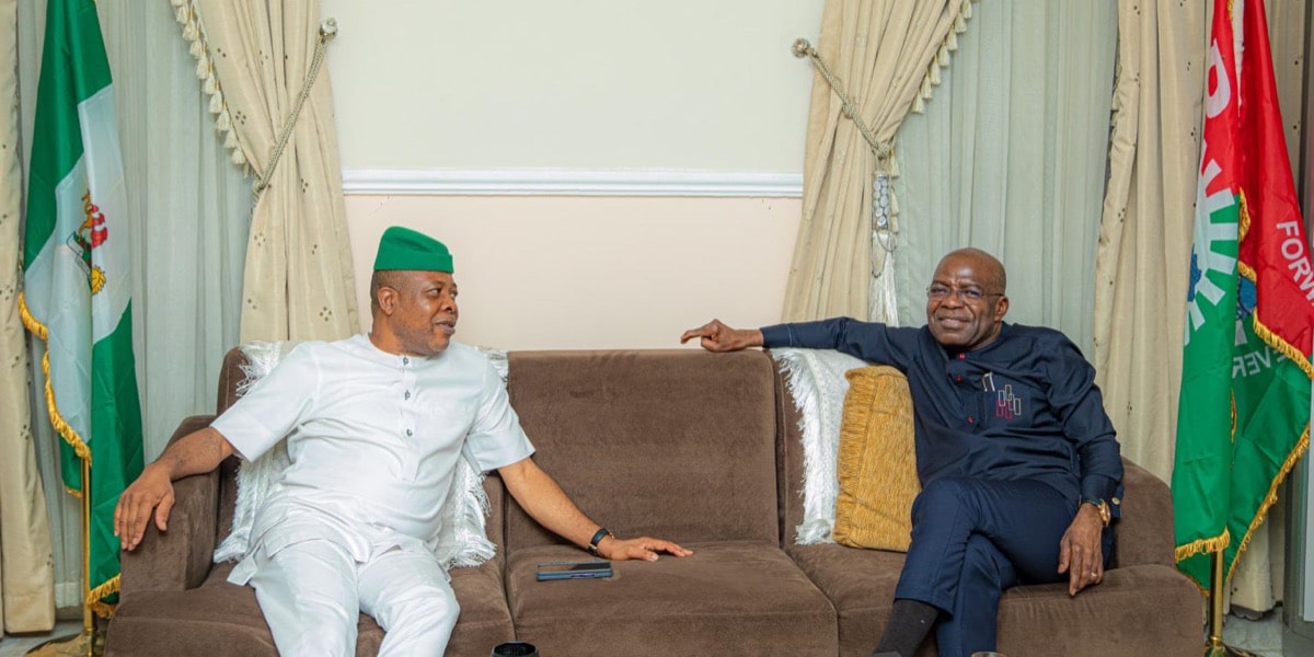 Ihedioha meets with Labour Party's only Governor, Otti, following departure from PDP
