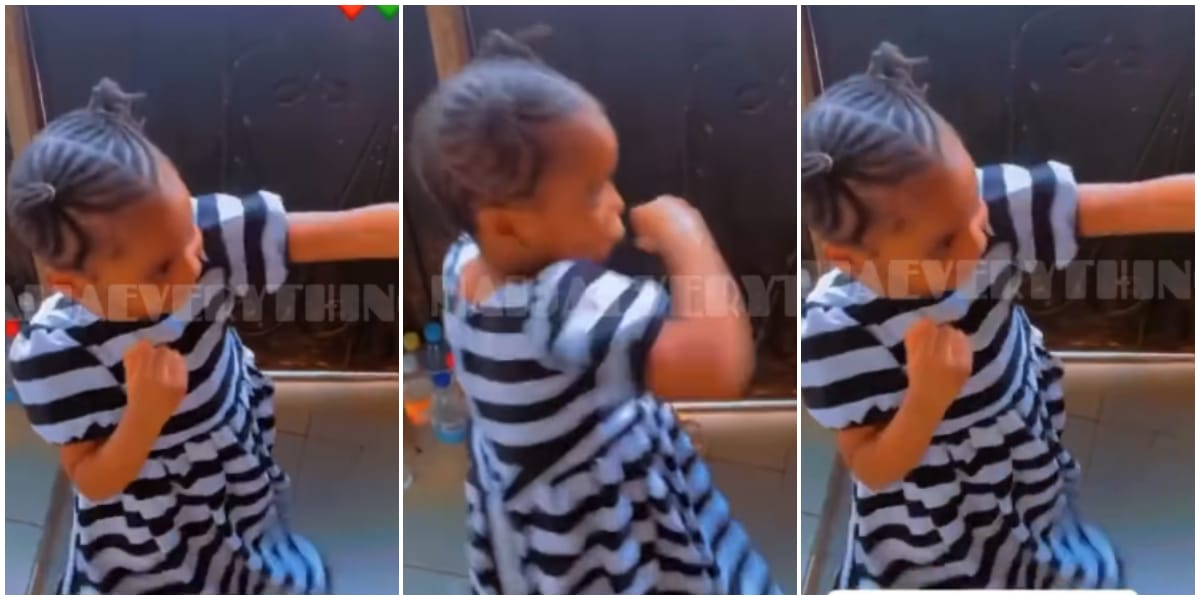 Video of Nigerian parents teaching their little daughter boxing amid school bullying concerns causes buzz online