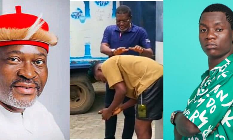 Kanayo O. Kanayo compels OGB Recent to bow down to greet after he stretched his hands to greet him