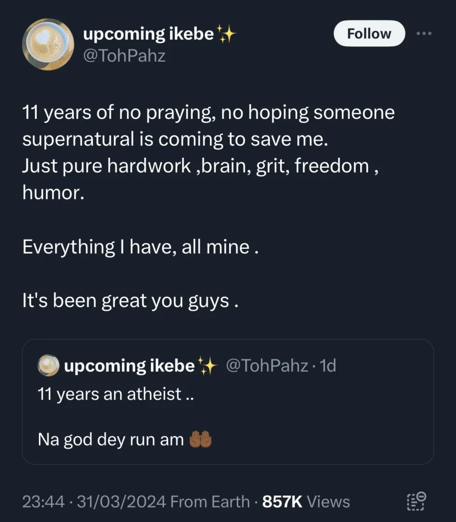 “Everything I have is because of my own hard work” — Lady rejoice for all her benefits despite an atheist