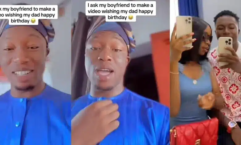 “He run go wear native” — Lady shares how her boyfriend dressed to wish her father happy birthday