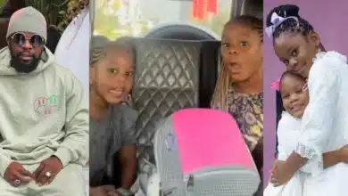 “Daddy are you clumsy” — Patoranking’s daughters ask him as he fails to pronounce a word well