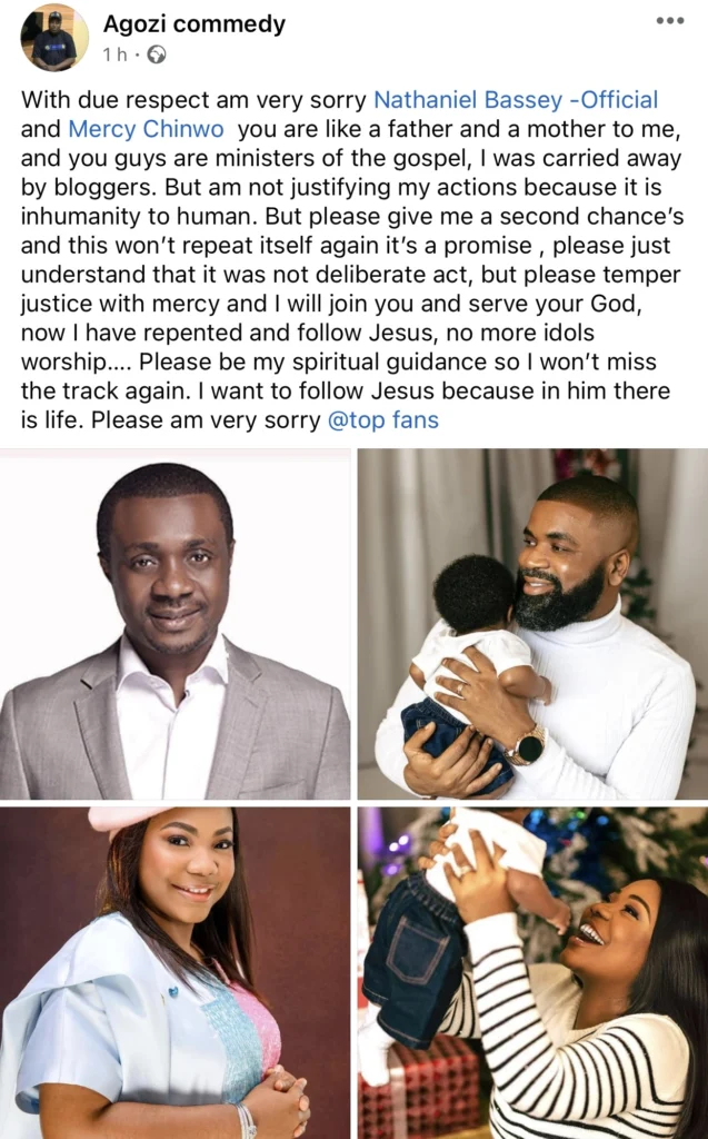 “Forgive me and I would serve your God” — Man who defamed Nathaniel Bassey and Mercy Chinwo pleads