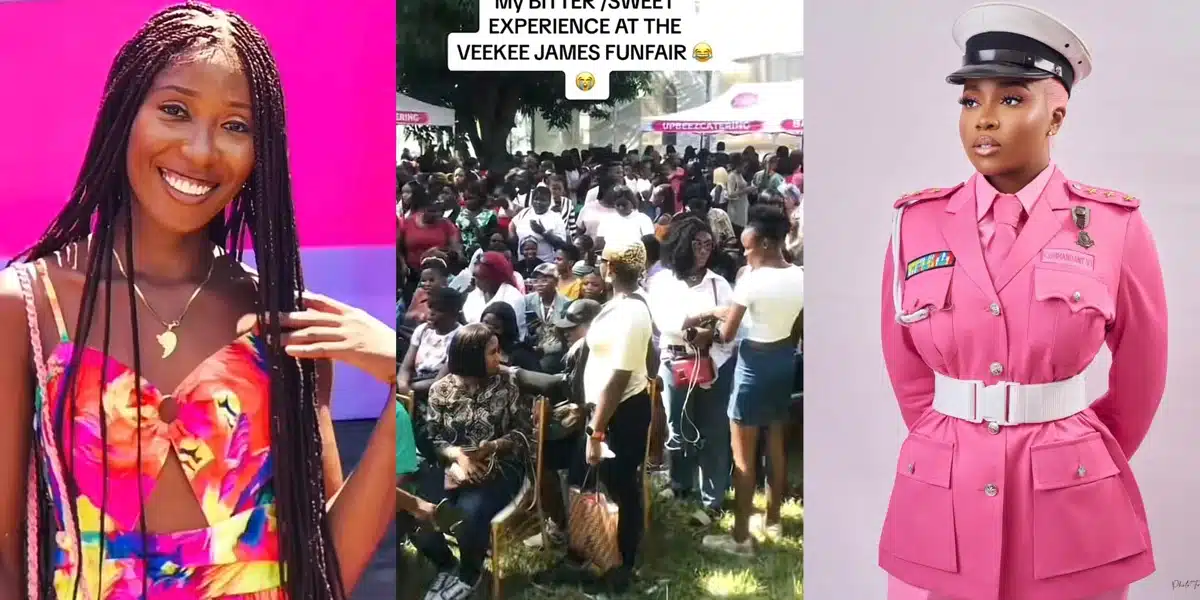 Nigerian lady shares how her wig got stolen at Veekee James’ funfair