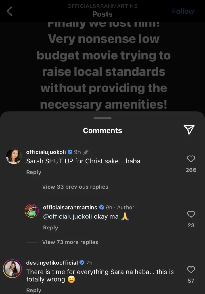 Jnr Pope: Actresses, Uju Okoli and Destiny Etiko berate Sarah Martins for blaming Adanma Luke